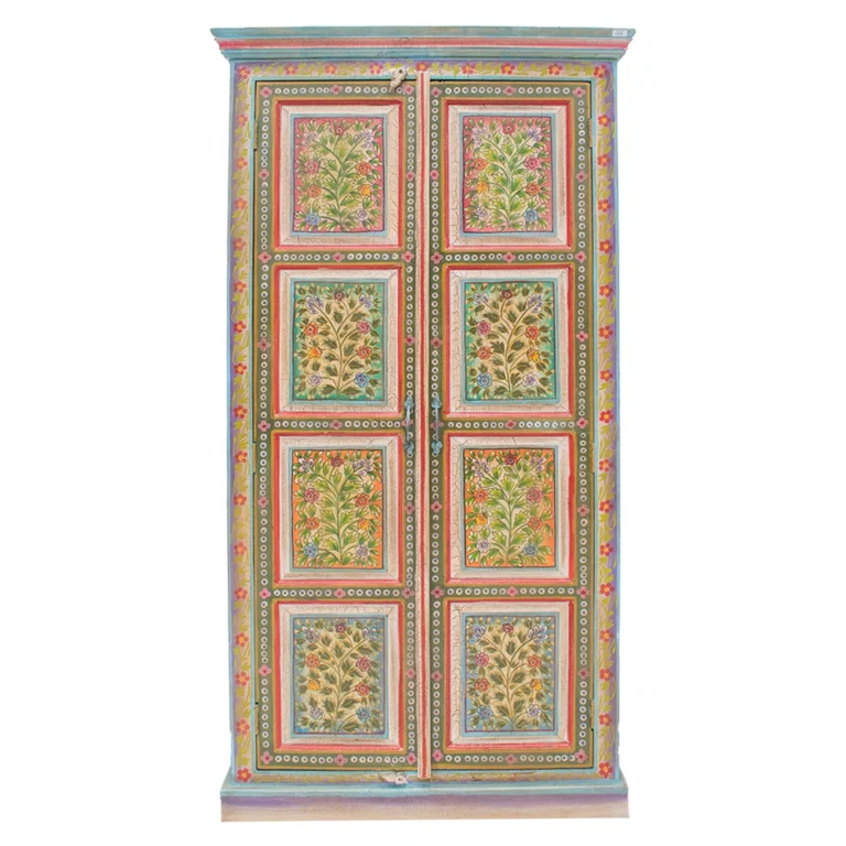 Armario de Madera Verde Pintado en India