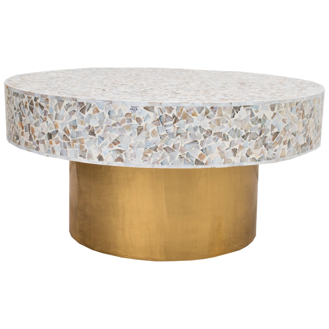 Mesa de Nácar y Metal Blanco Forjado en India - Image 3