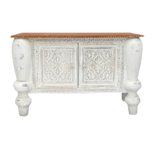 Armario Kali de Madera Blanco Pintado en India