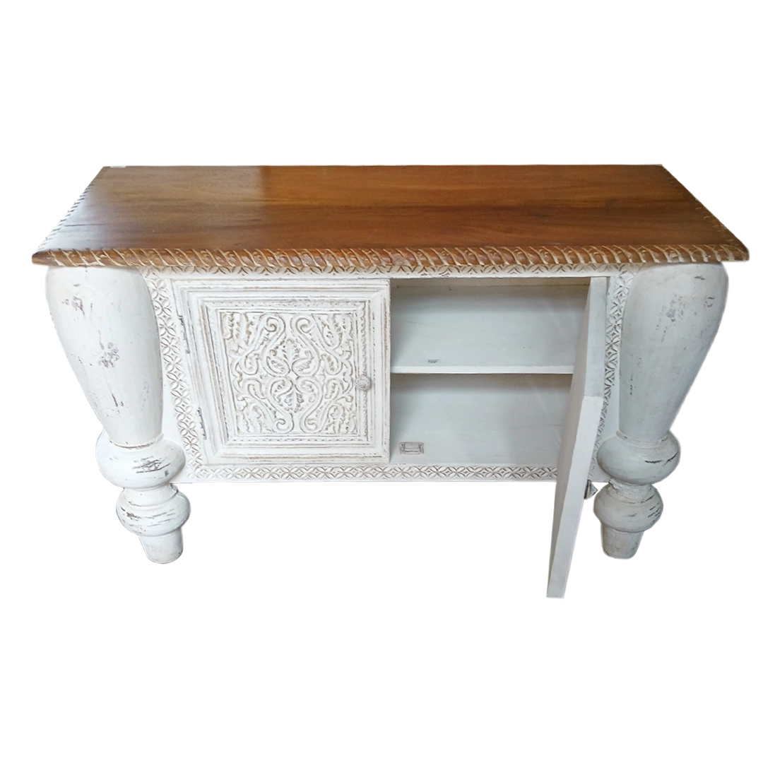 Armario Kali de Madera Blanco Pintado en India - Image 2
