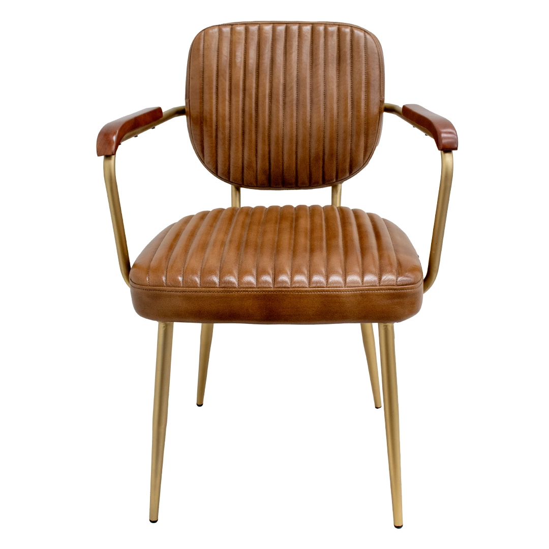 Silla Kong de Cuero y Madera y Metal Café - Image 2