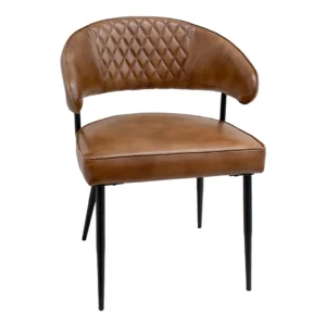 Silla Kong de Cuero y Metal Café Forjado en India