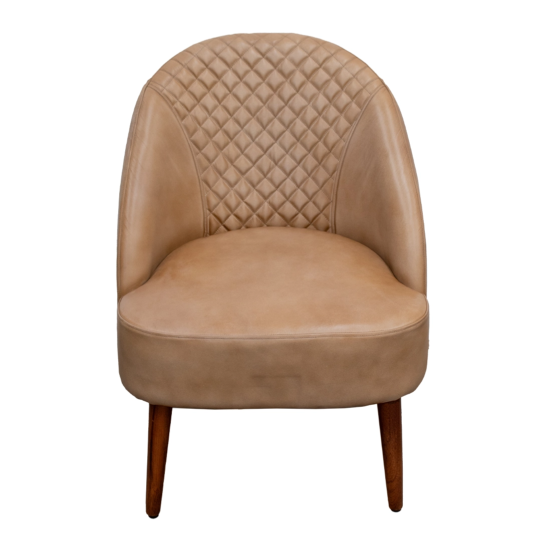 Silla Kong de Cuero y Madera Café claro - Image 2