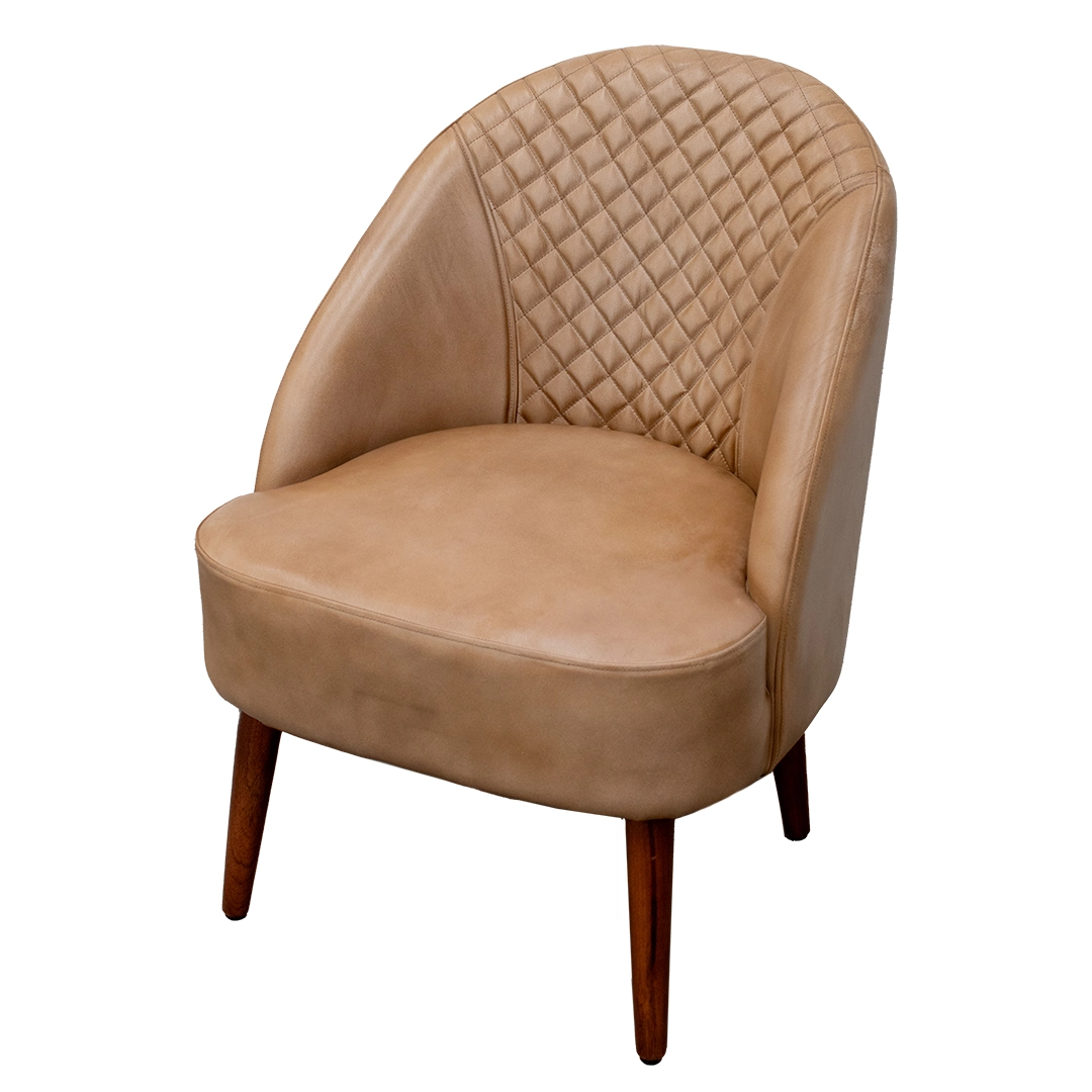 Silla Kong de Cuero y Madera Café claro - Image 3