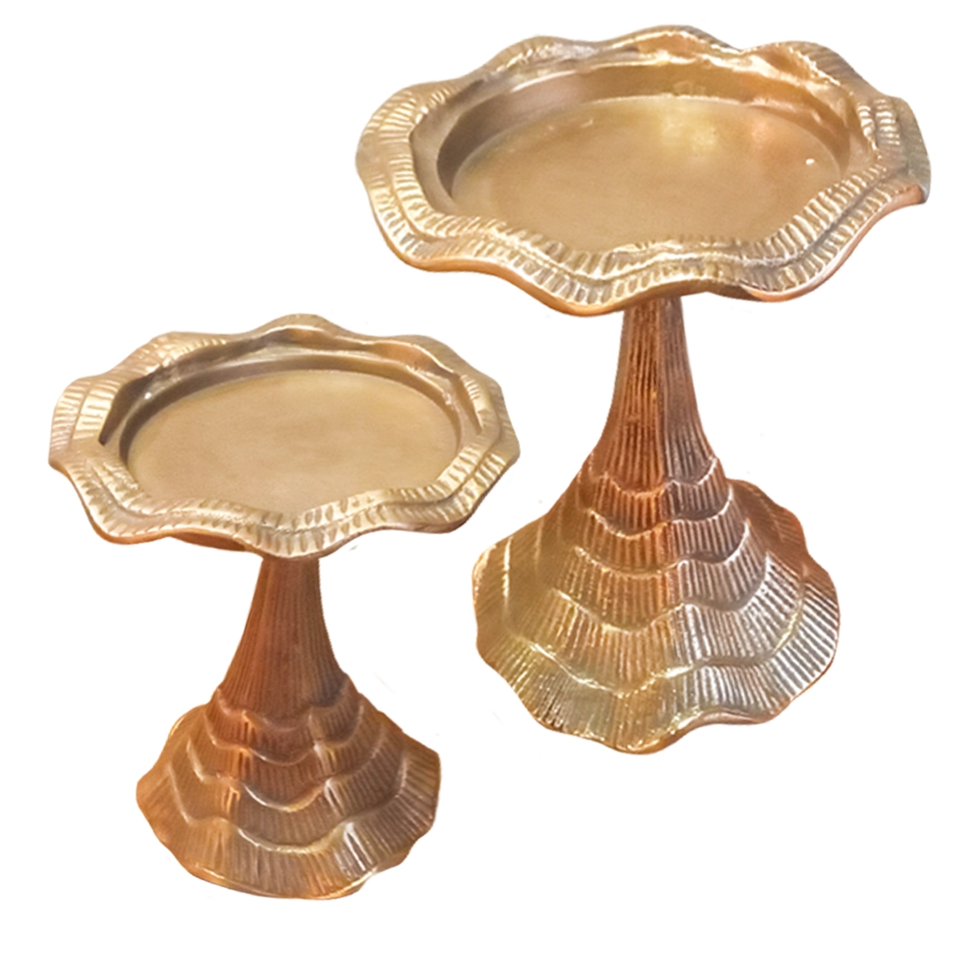 Candelabro Kassa de Metal Dorado Forjado en India - Image 3