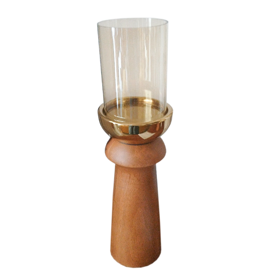 Candelabro Kassa de Vidrio y Madera y Metal Dorado - Image 2