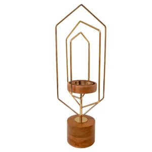 Candelabro Kassa de Vidrio y Madera y Metal Dorado