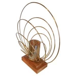 Candelabro Kassa de Vidrio y Madera y Metal Dorado