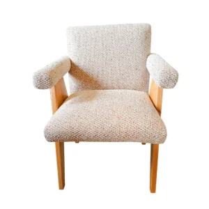 Silla Vio de Madera y Bouclé Crudo