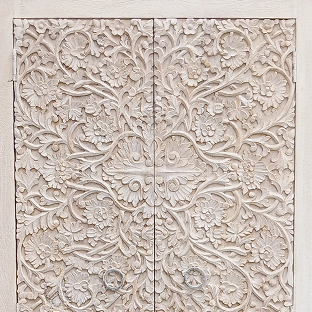 Armario de madera Blanco Tallado - Image 3