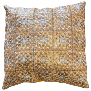 Cojín de Algodón y Seda Dorado Tejido en India <p>Esta Cojín es ...