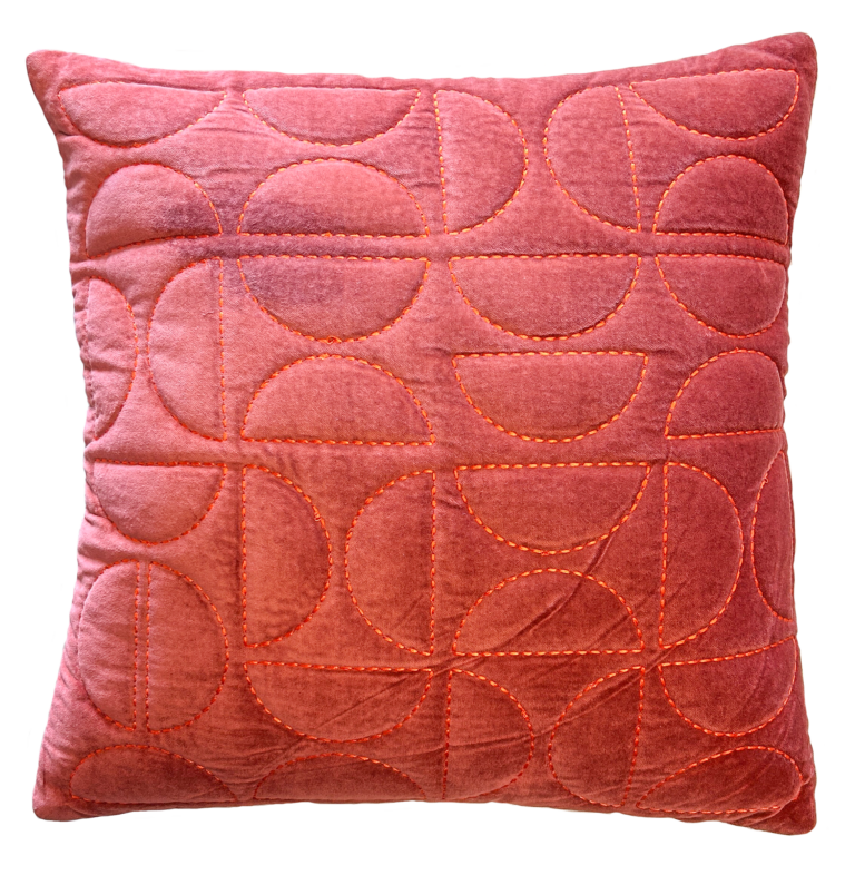 Cojín de Algodón y Seda Rojo Bordado en India <p>Esta Cojín es u...