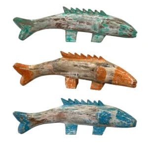 Pescado de Madera Azul – naranja - verde