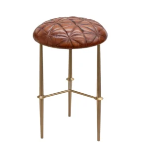 Silla de Cuero y Metal Café
